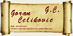 Goran Čeliković vizit kartica